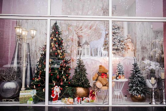 Christmas store front